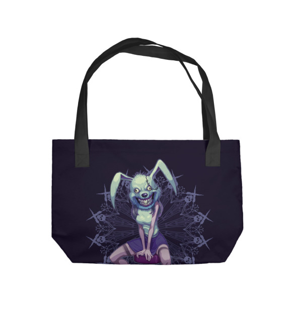 Пляжная сумка с изображением Scary rabbit цвета 