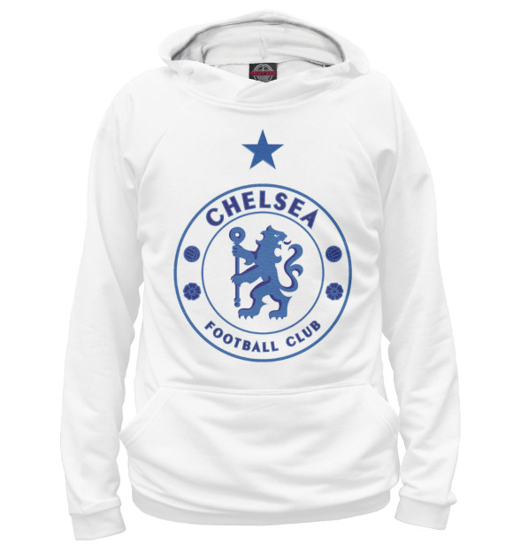 Худи для мальчика с изображением Логотип FC Chelsea цвета Белый