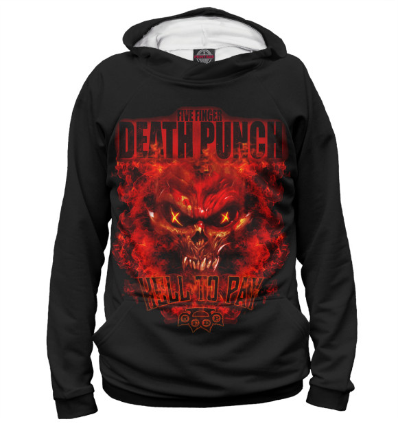 Мужское худи с изображением Five Finger Death Punch Hell To Pay цвета Белый