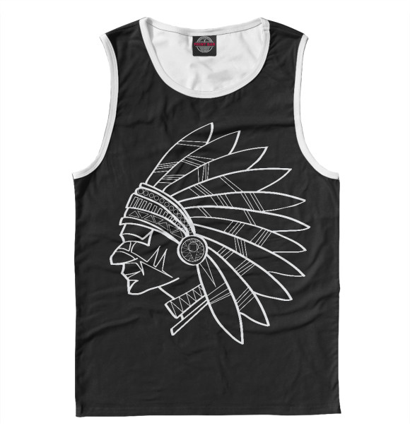 Майка для мальчика с притом Индеец цвета Белый Майка для мальчика с изображением Индеец цвета Белый