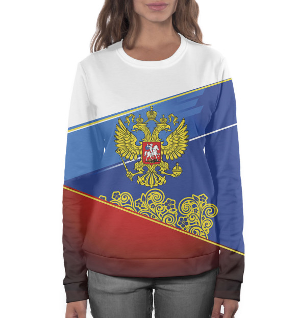 Женский свитшот с изображением Сборная России цвета Белый