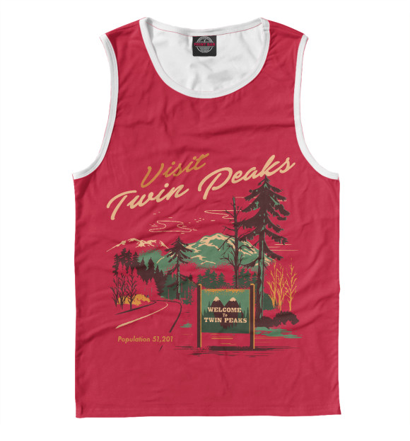 Майка для мальчика с изображением Visit Twin Peaks цвета Белый