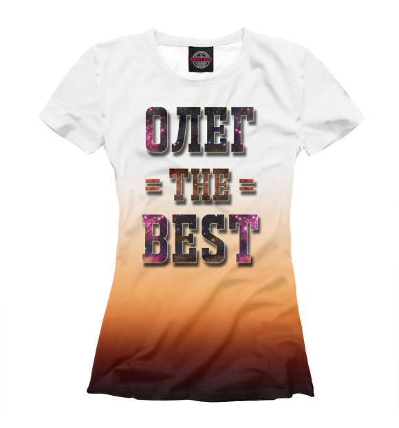Футболка для девочек с притом Олег цвета Белый Футболка для девочек с изображением Олег цвета Белый