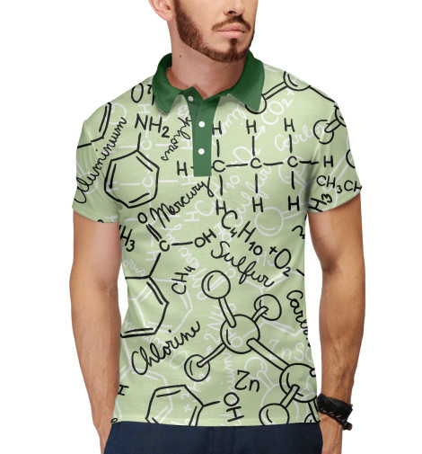 

Поло Print Bar, Белый, Химические формулы