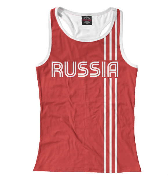 Женская майка-борцовка с изображением Russia цвета Белый