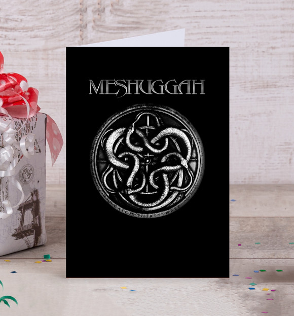 Открытка с изображением Meshuggah цвета Белый