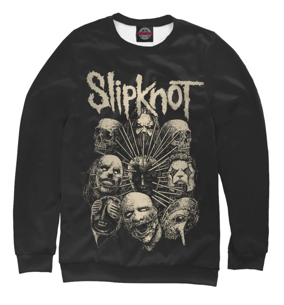 Женский свитшот с изображением Slipknot цвета Белый
