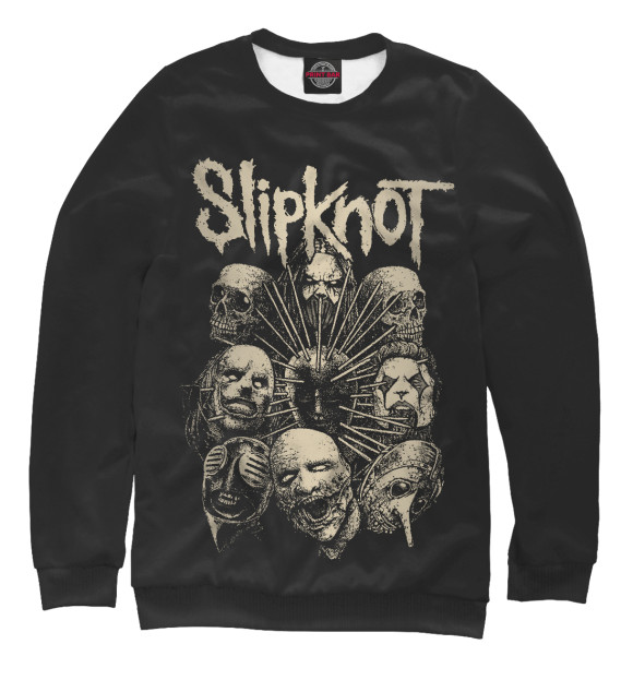 Мужской свитшот с изображением Slipknot цвета Белый