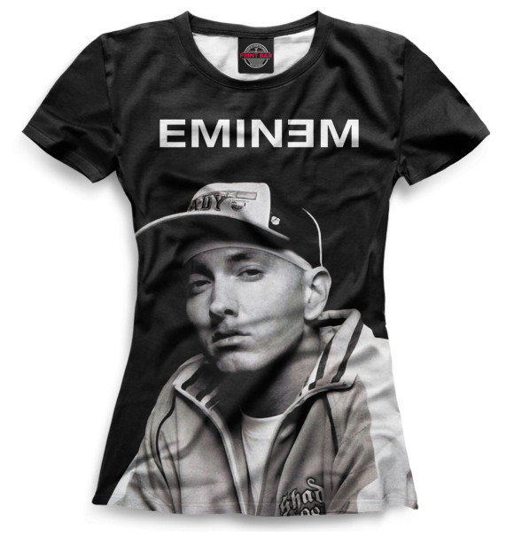 Футболка для девочек с изображением Eminem цвета Белый