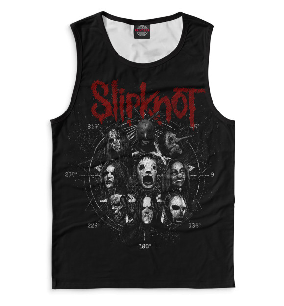 Мужская майка с притом Slipknot цвета Черный Мужская майка с изображением Slipknot цвета Черный