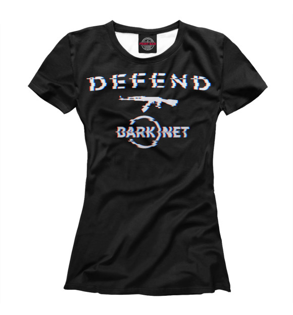 Футболка для девочек с изображением Defend DarkNet цвета Белый
