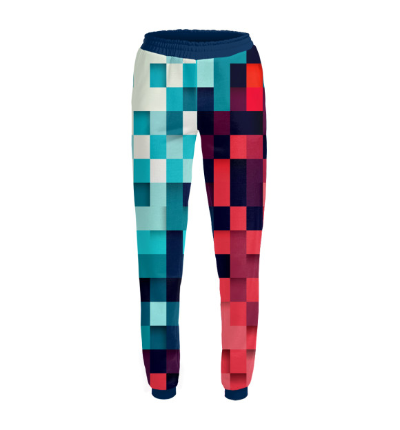 Женские спортивные штаны с изображением Pixel color цвета Белый