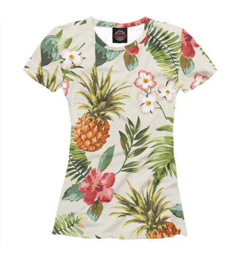 

Футболки Print Bar, Белый, Ананасы