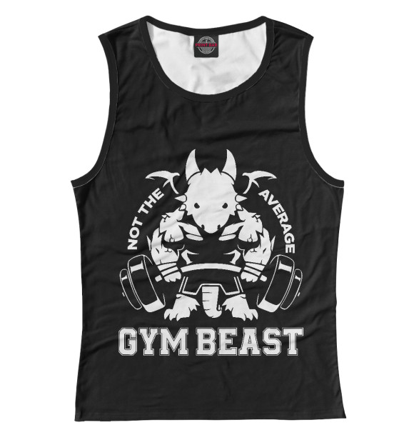 Женская майка с изображением Gym Beast цвета Белый