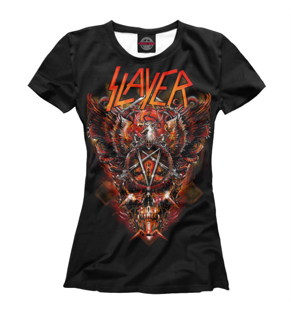 Женская футболка с изображением Slayer цвета Белый