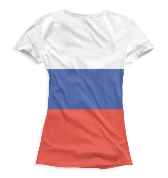 Женская футболка с изображением Триколор и герб цвета Белый