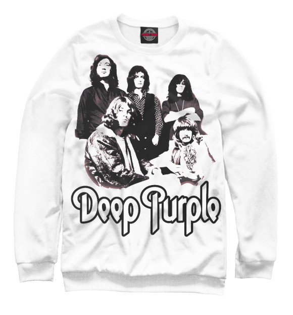 Мужской свитшот с изображением Deep Purple цвета Белый