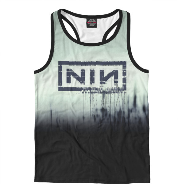 Мужская майка-борцовка с изображением Nine Inch Nails цвета Белый