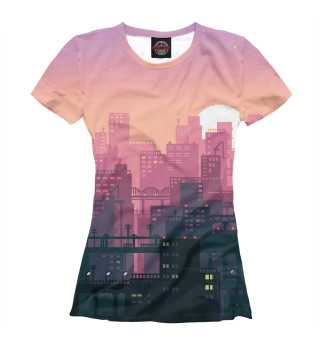 Женская футболка Пиксельный пейзаж