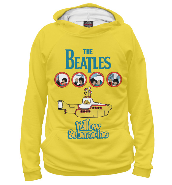 Женское худи с изображением The Beatles цвета Белый
