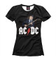 Женская футболка AC/DC & гитарист Ангус Янг