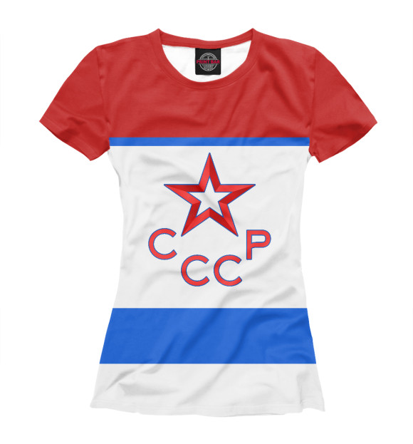 Футболка для девочек с изображением СССР цвета Белый