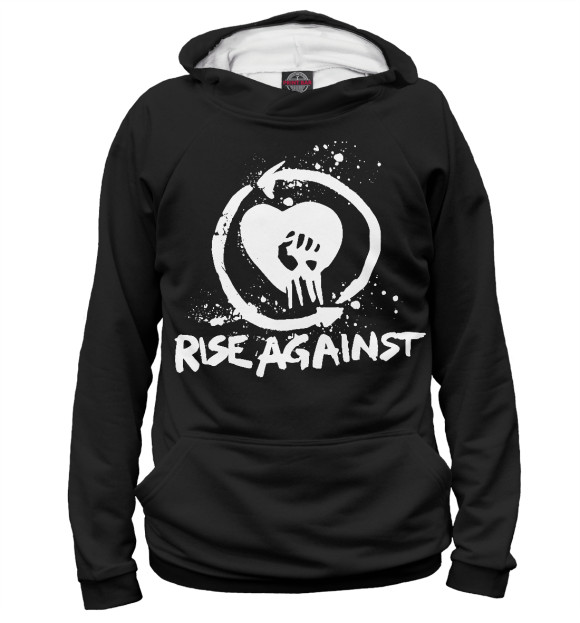 Женское худи с изображением Rise Against цвета Белый