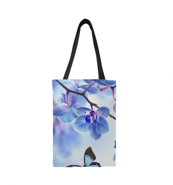 Сумка-шоппер с изображением Цветы и бабочка цвета 