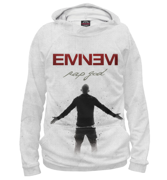 Худи для девочки с изображением Eminem цвета Белый