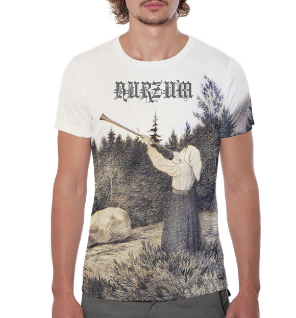 Мужская футболка с изображением Burzum цвета Белый
