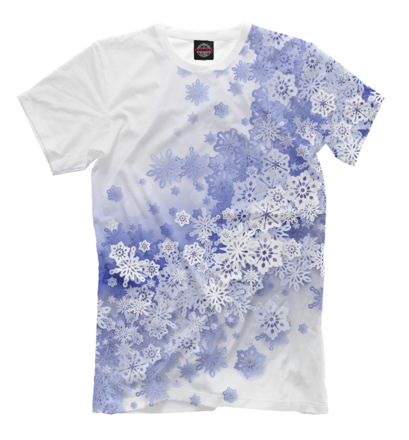Мужская футболка с изображением Снегопад цвета Молочно-белый