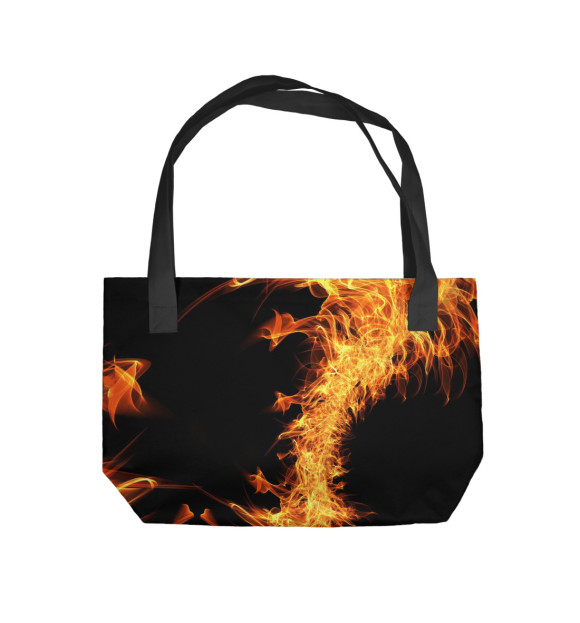 Пляжная сумка с изображением Жёлтый огонь цвета 