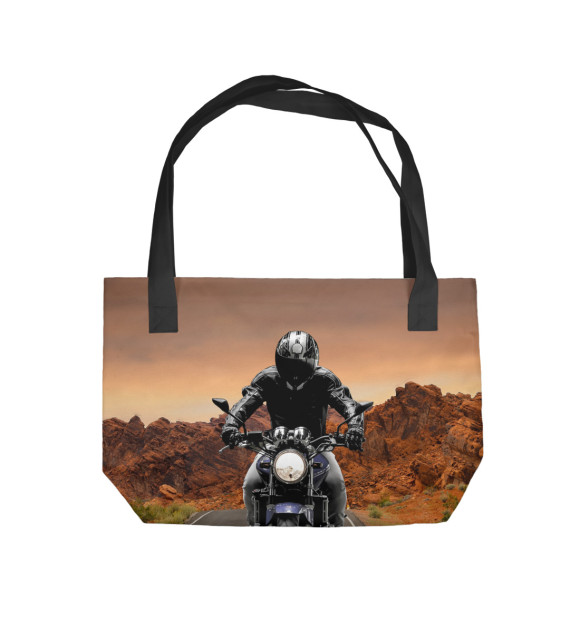 Пляжная сумка с изображением Мотоциклист цвета 