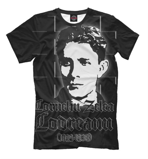 Мужская футболка с изображением Корнелиу Кодряну цвета Черный