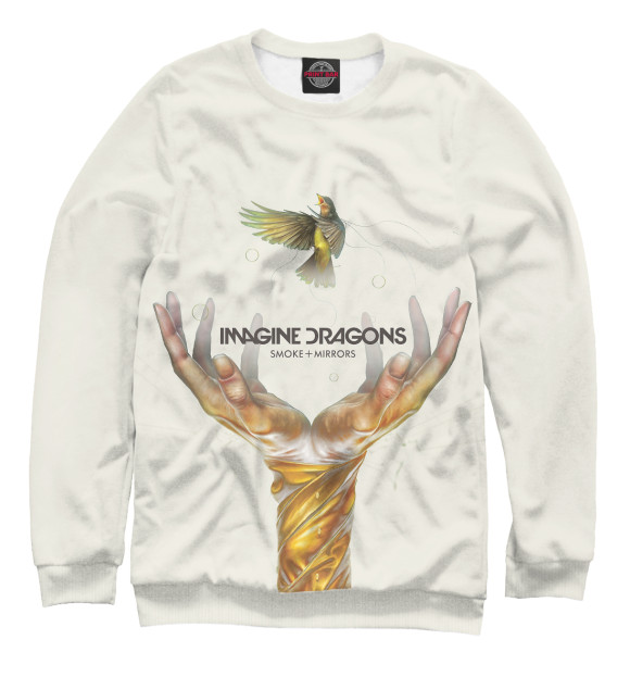 Мужской свитшот с изображением Imagine Dragons цвета Белый