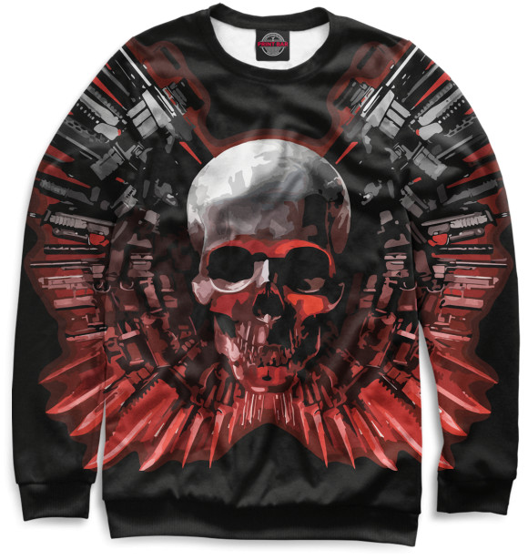 Мужской свитшот с изображением Skull цвета Белый