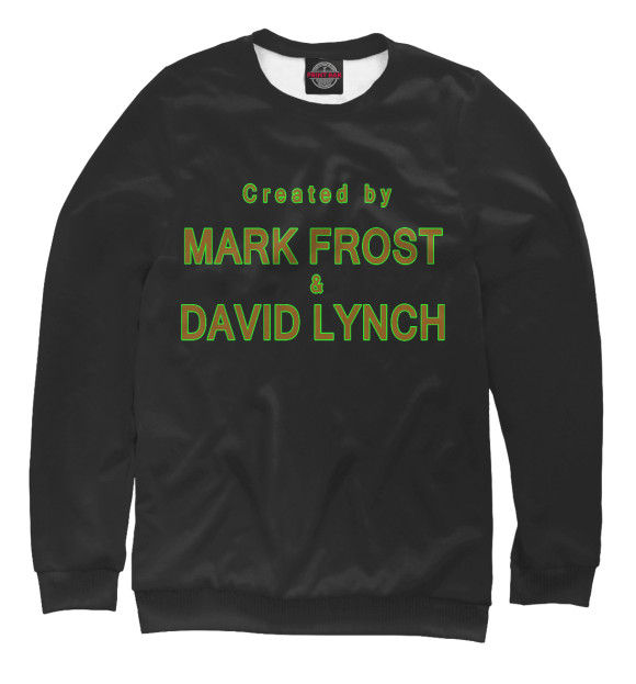 Свитшот для мальчиков с изображением Created by Mark Frost & David Lynch цвета Белый