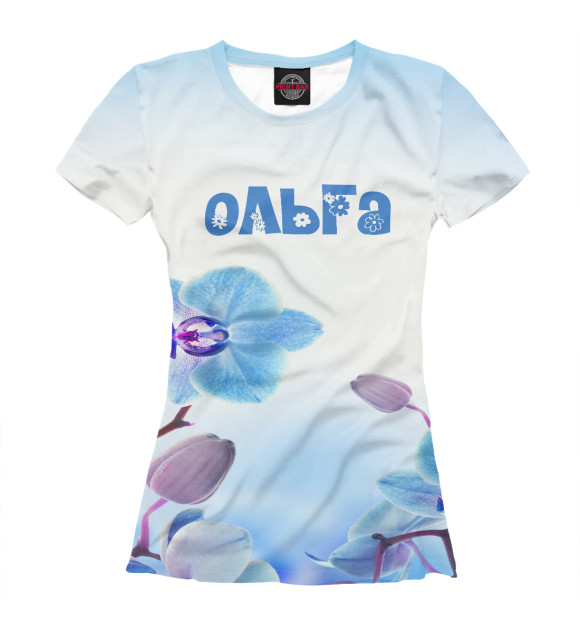 Футболка для девочек с изображением Ольга цвета Белый