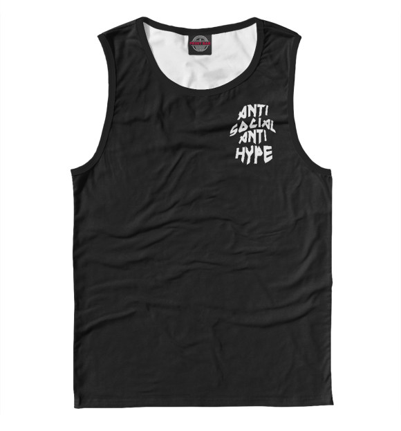 Мужская майка с изображением Anti Social Anti Hype цвета Белый