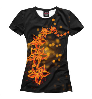 Женская футболка Огненные цветы