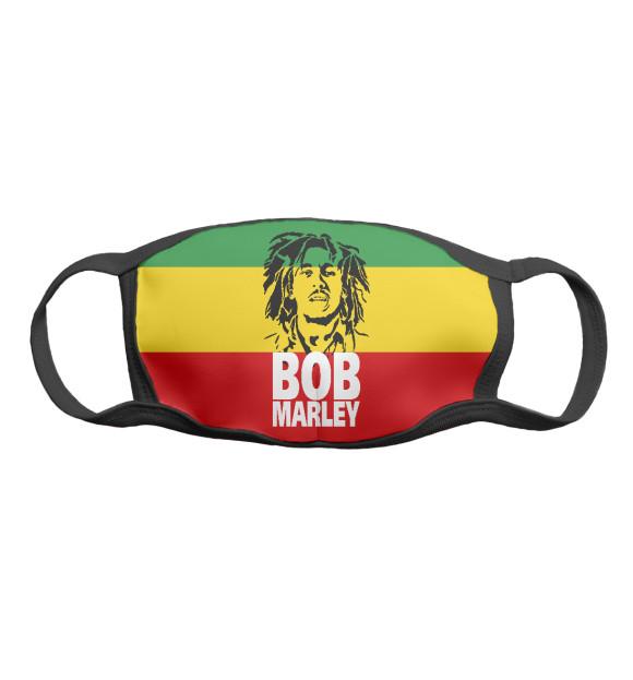 Маска тканевая с притом Bob Marley цвета Белый Маска тканевая с изображением Bob Marley цвета Белый