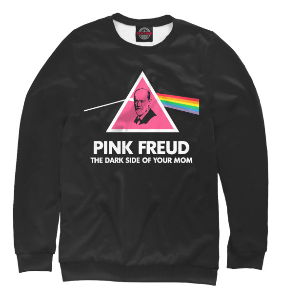 Мужской свитшот с изображением Pink Freud цвета Белый