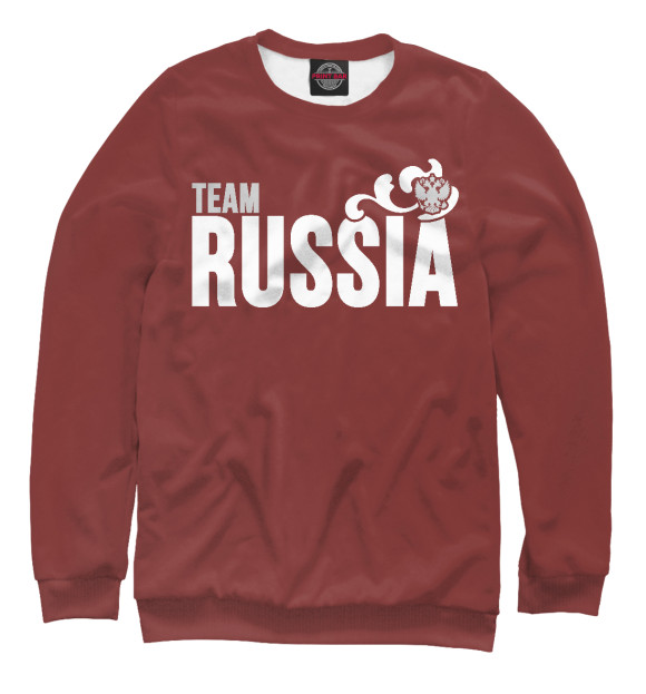 Свитшот для девочек с изображением Team Russia цвета Белый