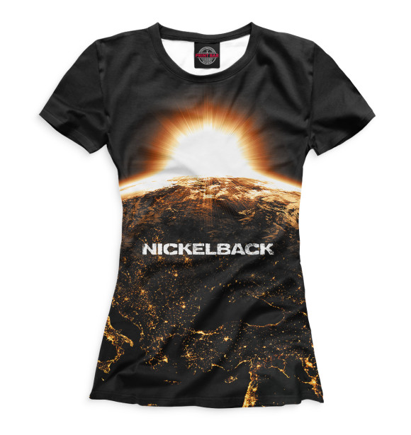 Женская футболка с изображением Nickelback цвета Черный