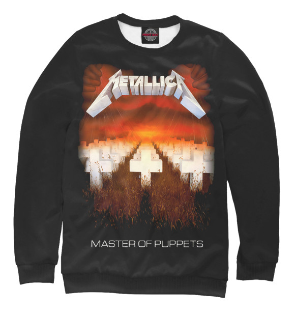 Женский свитшот с изображением Metallica Master of Puppets цвета Белый