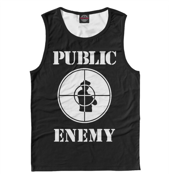 Майка для мальчика с притом Public Enemy цвета Белый Майка для мальчика с изображением Public Enemy цвета Белый