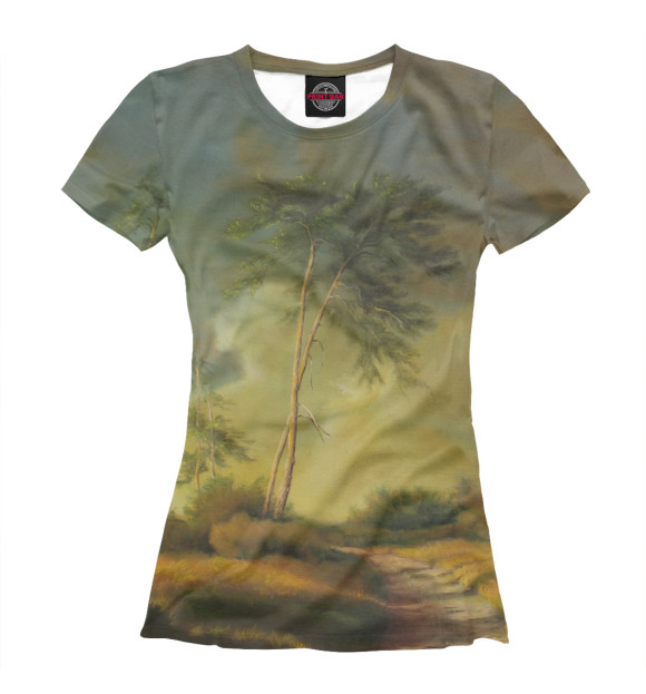 Женская футболка с изображением Природа цвета Белый