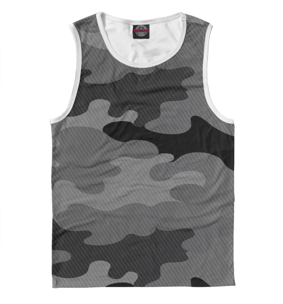 Мужская майка с изображением camouflage gray цвета Белый