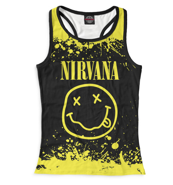 Женская майка-борцовка с изображением Nirvana цвета Белый