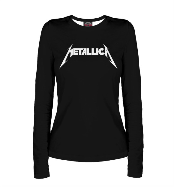 Женский лонгслив с изображением Metallica(на спине) цвета Белый